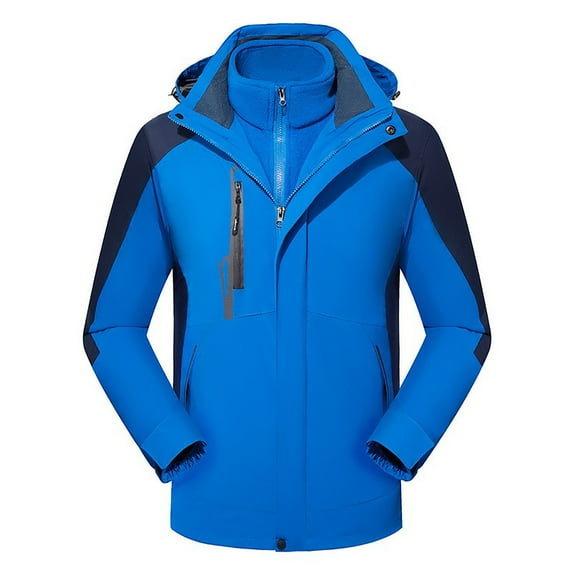 Up to 60% off!Winter Warm Windproof Jackets for Womens Plus Size Men And Women Couple Style Sprinting Suit Three In One Or Two Outdoor Ski Riding Suit Hooded Warm Coat