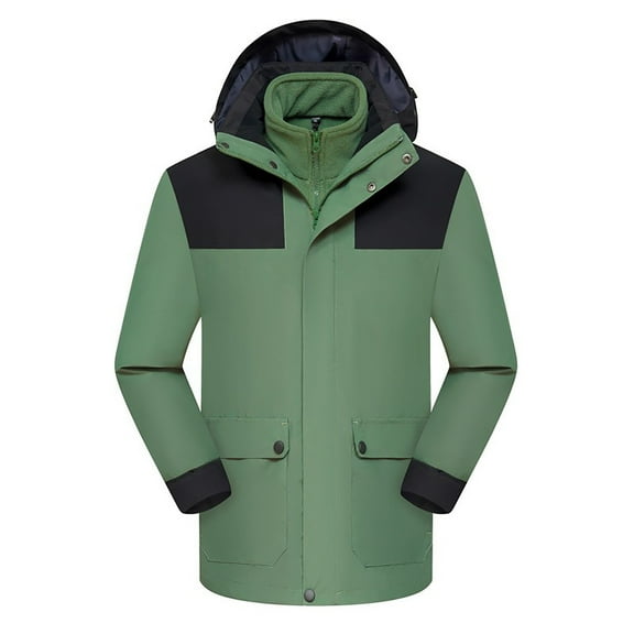 Up to 60% off!Winter Warm Windproof Jackets for Womens Plus Size Men And Women Couple Style Sprinting Suit Three In One Or Two Outdoor Ski Riding Suit Hooded Warm Coat