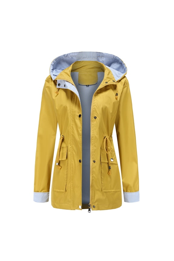 Up to 60% off!Winter Warm Windproof Jackets for Womens Plus Size Solid Color Rain With Removable Hoodies Casual Lightweight Windbreaker Outdoor Walking Coat