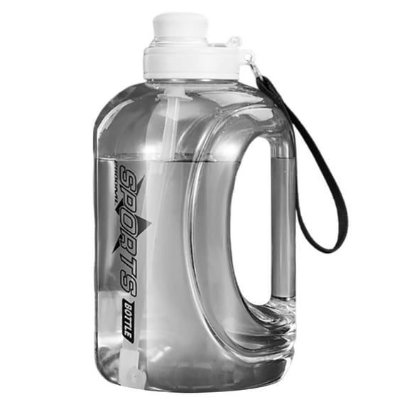 60 oz Water Bottle with Straw and Chug Lid Large BPA Free Gallon Water Jug with Time Marker Leakproof Portable Handle for Gym Hiking Camping Sports Fitness Outdoor Activities