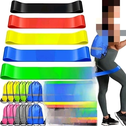 60 pCS wORKOUT lOOP rESISTANCE bANDS bULK, gYM eLASTIC bANDS sET FOR fITNESS sPORT cLASS sTUDENTS mEMBERS gIFT pHYSICAL, 5 pIECES eACH sET, WITH lARGE dRAWSTRING bACKPACK bAGS