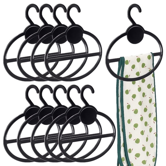 60 pc Plastic Scarf Display Hangers Closet Organizers for Scarves Shawl Tie Belts Black 137x137x2mm