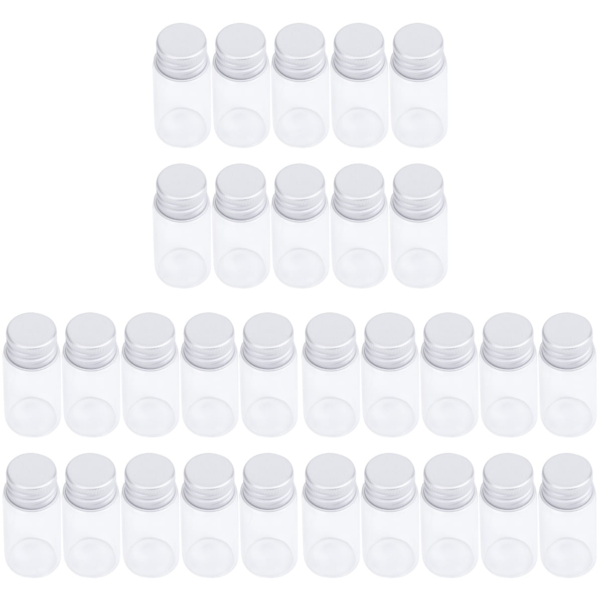 60 pcs 10ml Glass Storage Bottles Aluminum Wish Jars Mini Glass Bottles ...