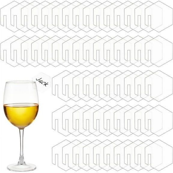 60 pcs Acrylic Drink Tags Champagne Drink Markers Mirror Acrylic Disc Drink Tag Blank Acrylic Tags Rim of Glass Wine Glass Disc Party Drink Tag for Wedding Favor Party for DIY