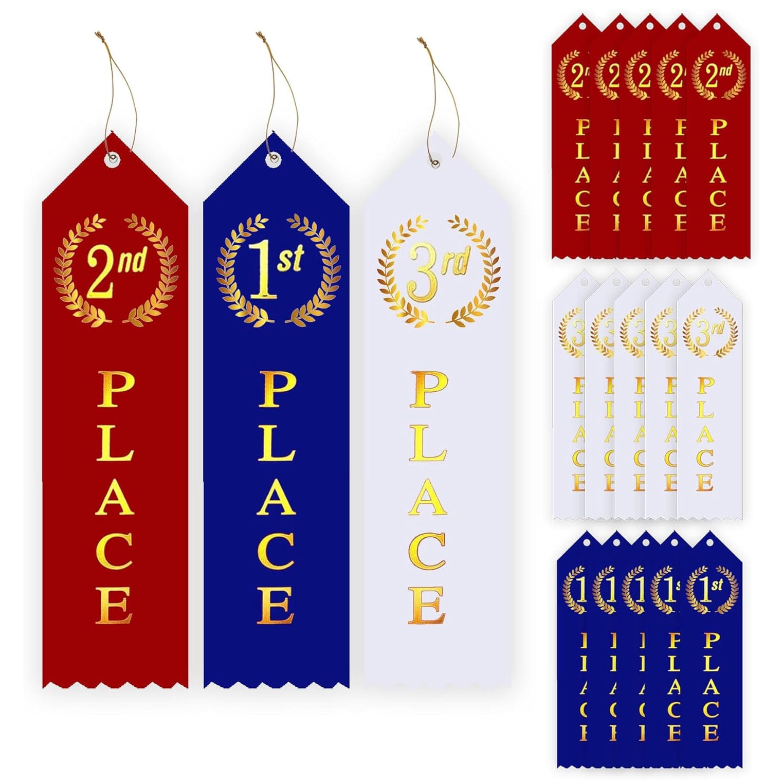 Ec Ribbon 60 pcs Award Ribbons Cards, Medal Ribbons Cards for 1st, 2nd, 3rd Place ...