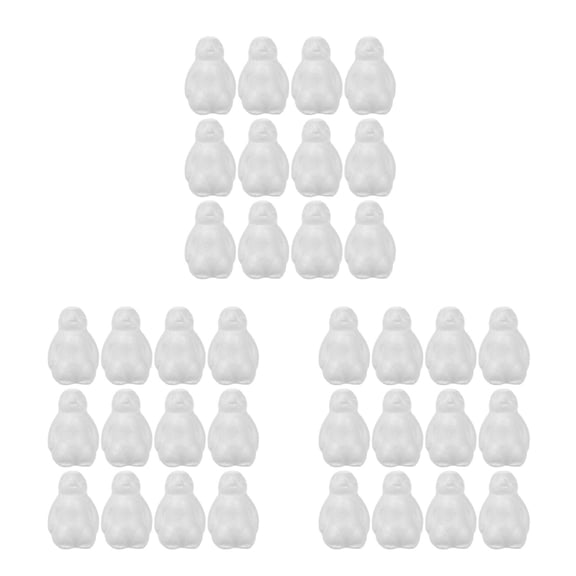 60 pcs Foam Shapes For Diy Craft Projects Penguin Simulation Model Miniature Penguin Figurines Animal Statue Unfinished Blank Foam Penguin