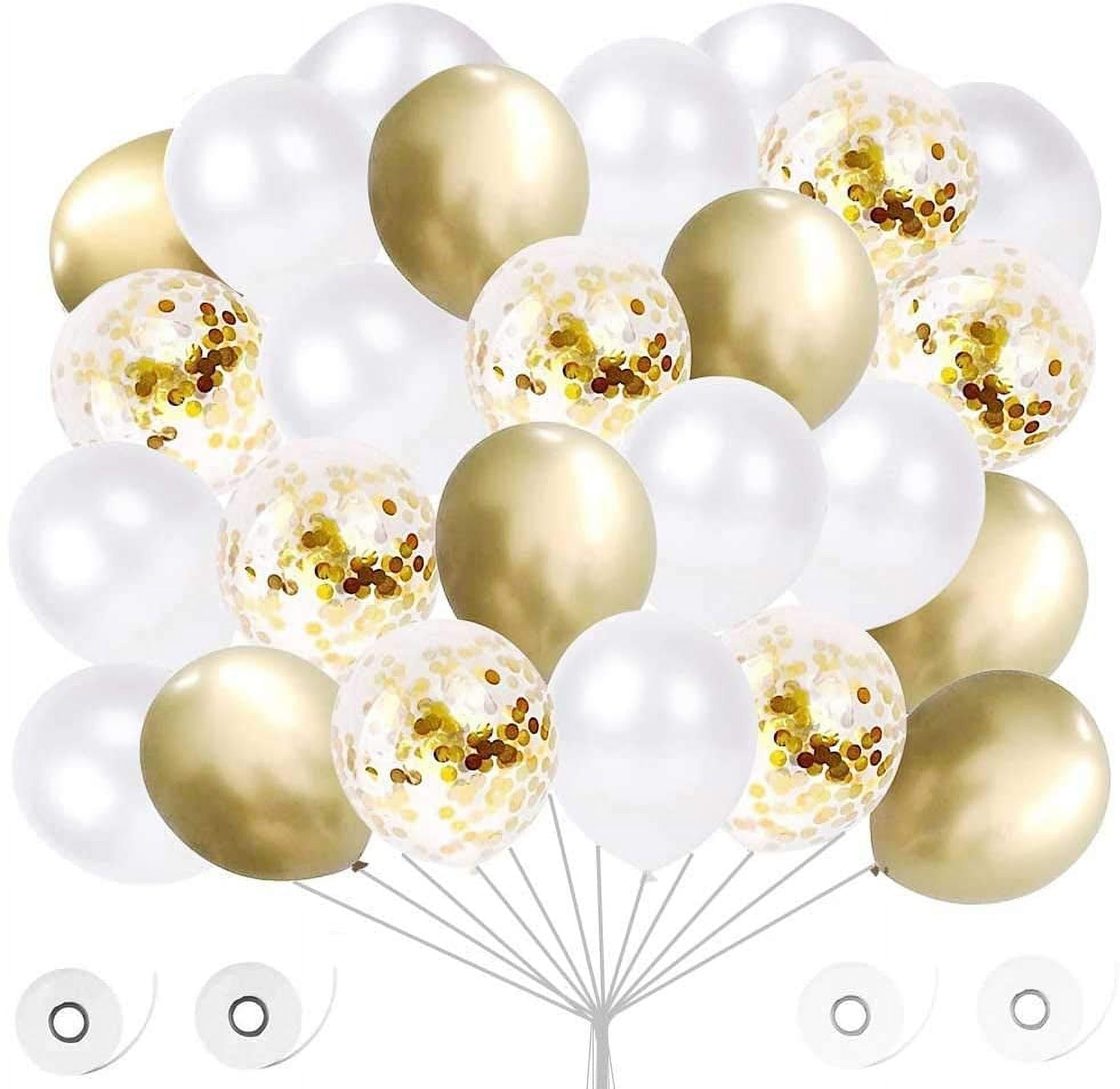 60 pcs Gold Balloon, Wedding Balloon, White and Gold Balloon, Birthday
