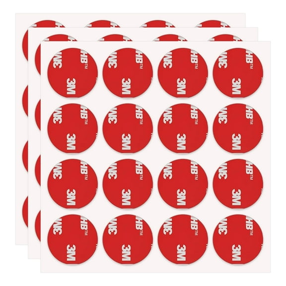 60 pcs Heat Double Sided Tape Heavy Duty, Round 1" Resistant Double-Sided Adhesive Pads, Dashboard Sticker Pads for Car Phone Holder Mount & Dash Cam with Adhesion Promoter