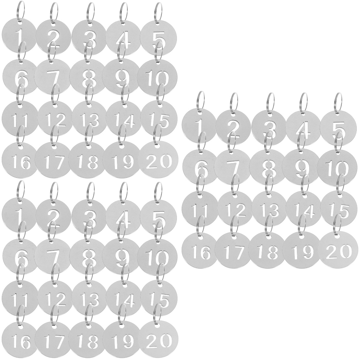 60 pcs Round Numbered Tags Stainless Steel Number 120 Tags Metal Key