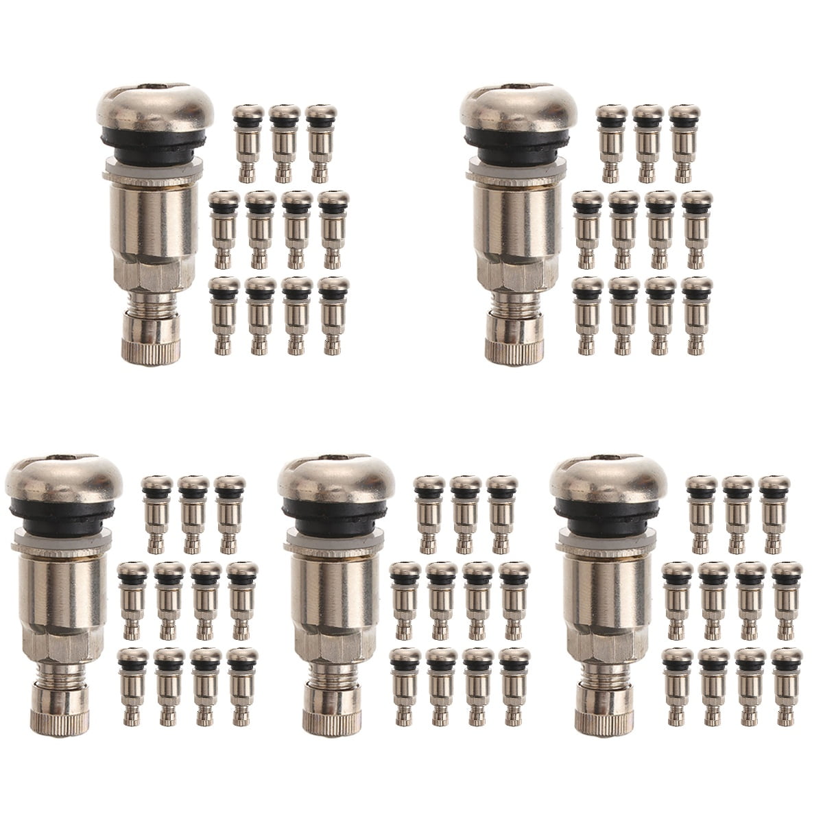 60 pcs Tire Caps Automotive Tire Valves Stem Caps Stainless Steel Tire