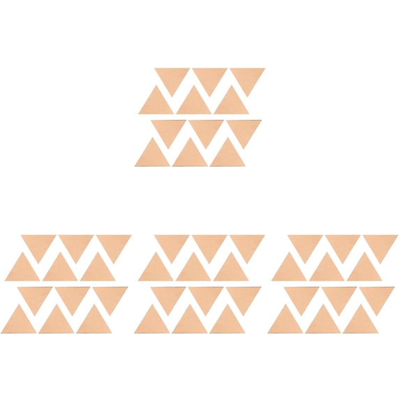 60 pcs Unfinished Wooden Triangle Cutouts 10cm Craft Slices for Home Decor, Tags, Ornaments, Kids Painting Projects