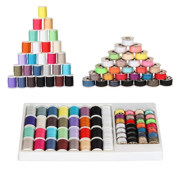 60 piece spool sewing thread kit, polyester mini spools and spools for hand and machine sewing
