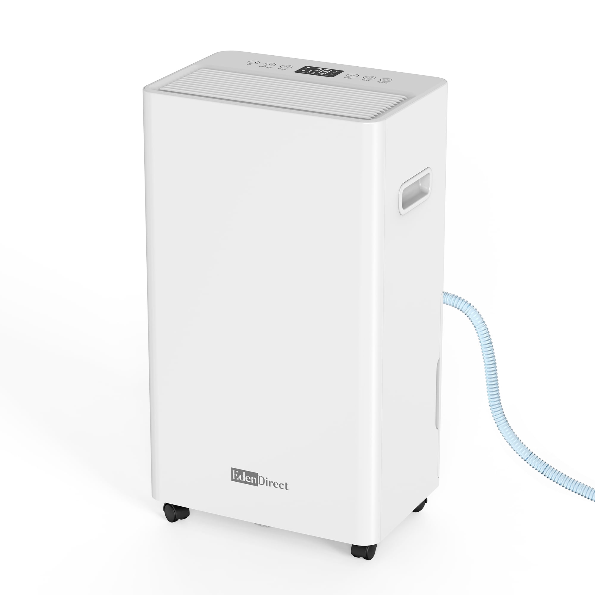 60 pt. 5500 sq. ft. Dehumidifier for Basement with Bucket, Drain Hose, in White, Auto-Off