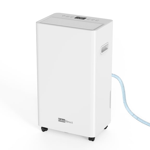 60 pt. 5500 sq. ft. Dehumidifier for Basement with Bucket, Drain Hose, in White, Auto-Off