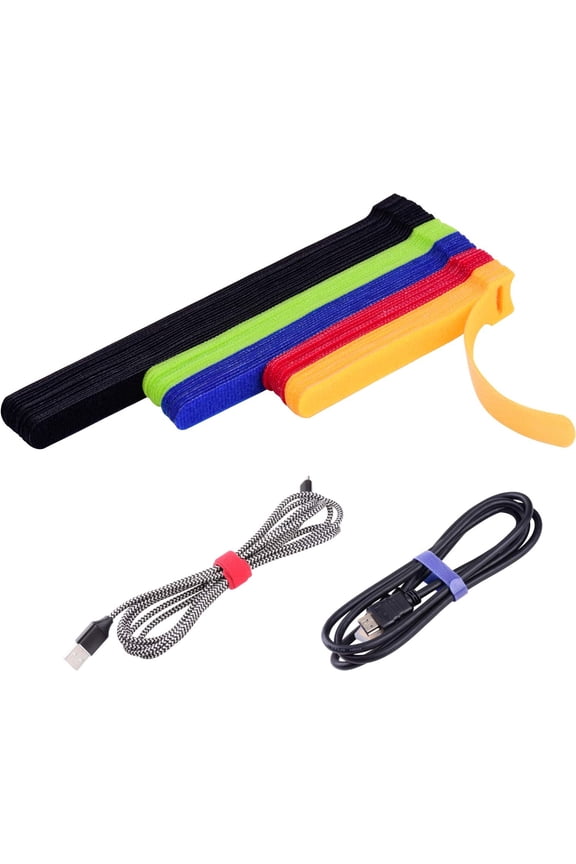 60 reusable hook and loop fastening cable ties, multi-purpose cable ties, wire ties cable management, adjustable cable organization ties, suitable for computers/televisions/electronic equipment, 3 si