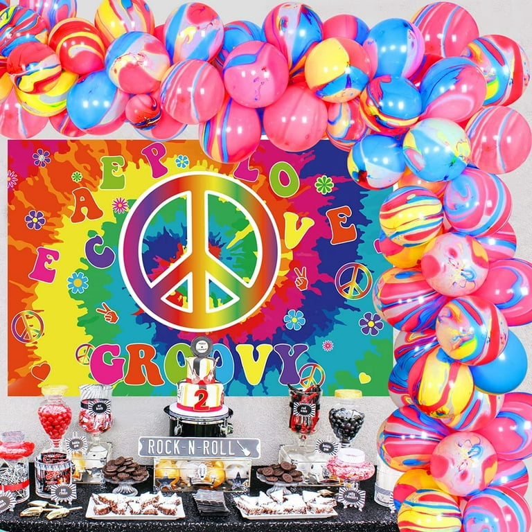 Pirese Tie Dye Birthday Party Supplies, Tie Dye Party Supplies, Tie Dye Party Decorations | Tie Dye Birthday Decorations | Tie Dye Decorations for