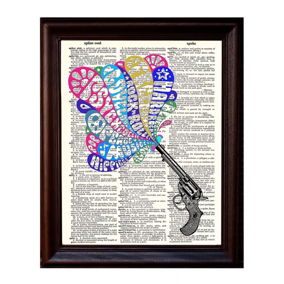 60's Peace Pistol Peacetol - Dictionary Art Print Printed On Authentic Vintage Dictionary Book Page - 8 x 10.5