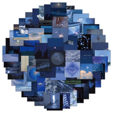 60 sheets blue healing landscape ins emoji graffiti stickers luggage laptop guitar waterproof stickers