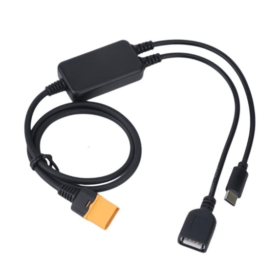 Usb A Point 60 to USB Charging Cable with Double USB C and USB-A Outputs DC12V-32V ...