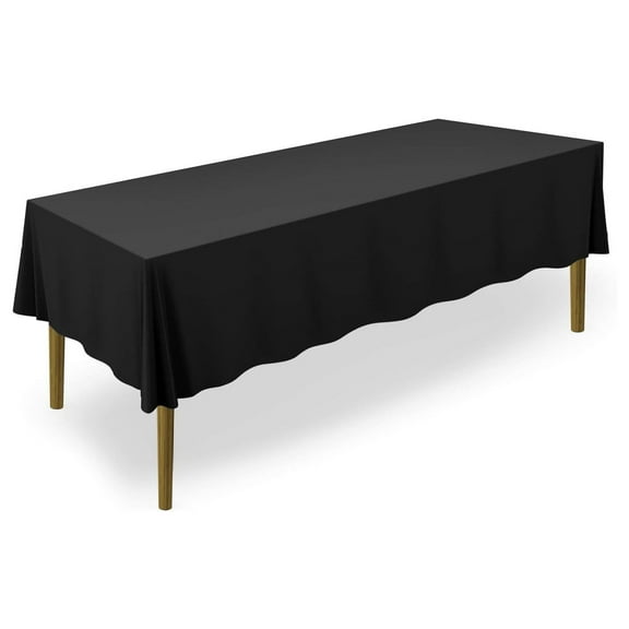- 60" x 102" Premium Tablecloth for Wedding/Banquet/Restaurant - Rectangular Polyester Fabric Table Cloth - Black