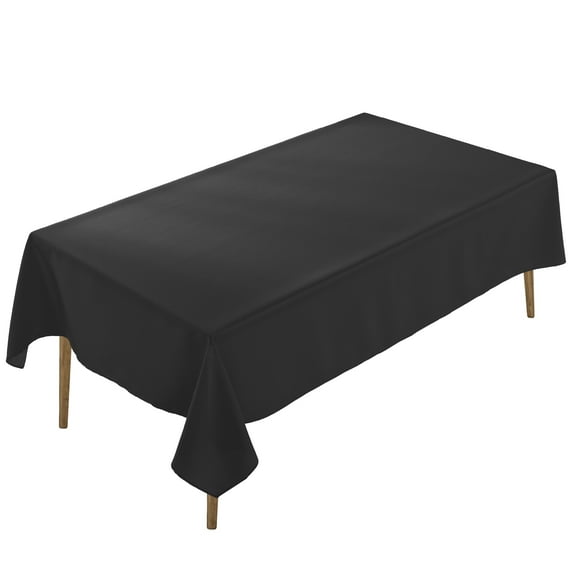 60"x 102" Rectangle Polyester Tablecloth Black- 1pc. for Home décor, Weddings, Party events, or Restaurants.