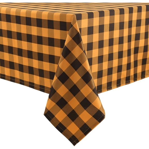 60 x 120 Inch Checkered Tablecloth Rectangle - Stain Resistant, Spillproof and Washable Gingham Table Cloth for Outdoor Picnic, Kitchen and Holiday Dinner, Black and White