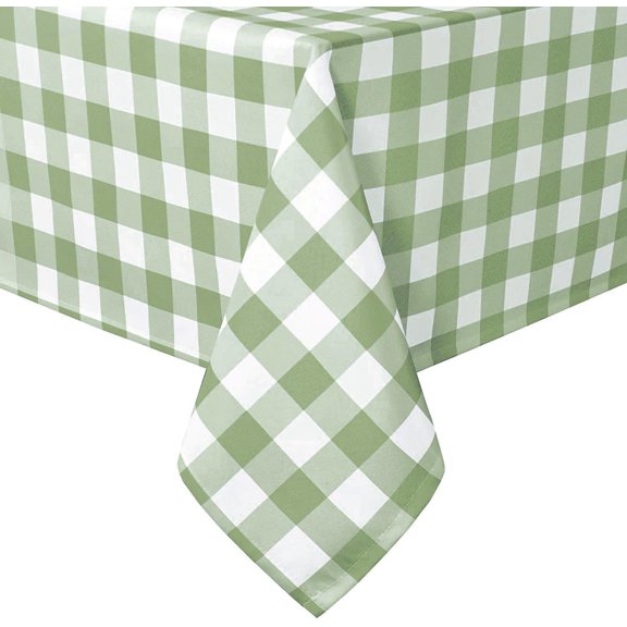 60 x 120 Inch Checkered Tablecloth Rectangle - Stain Resistant, Spillproof and Washable Gingham Table Cloth for Outdoor Picnic, Kitchen and Holiday Dinner, Black and White