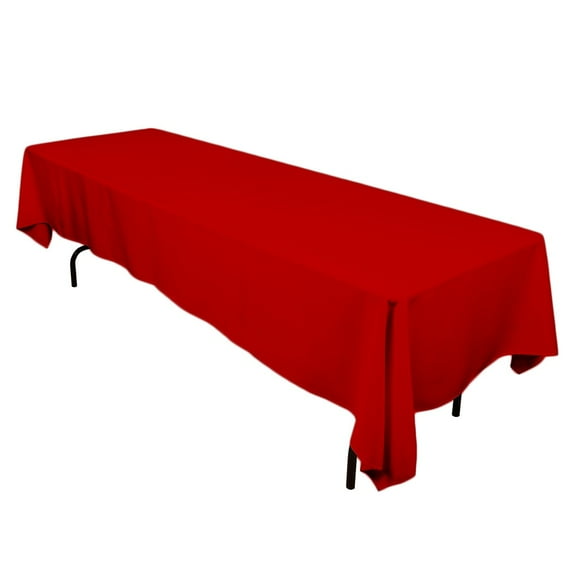 60"x 126" Rectangle Polyester Tablecloth Red- 10pc. for Home décor, Weddings, Party events, or Restaurants.