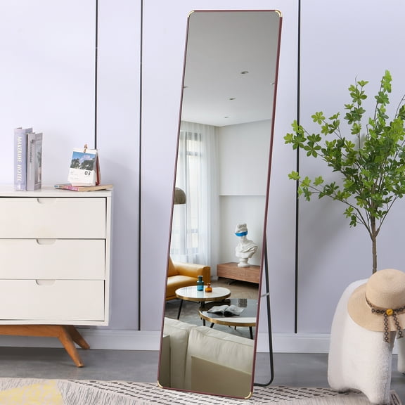 60"x 16.5" Full Length Mirror, Wall Mirror,Full Body Standing Mirror Floor Mirrors,Bathroom Makeup Mirror,Brown