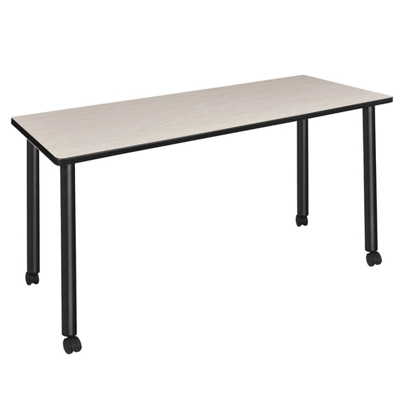 Regency Kee 60 x 24 in. Mobile Training Seminar Table- Maple Top, Black Legs