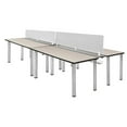 thumbnail image 1 of 60 x 24 in. Kee Double Benching System with Privacy Divider, Maple & Chrome, 1 of 1