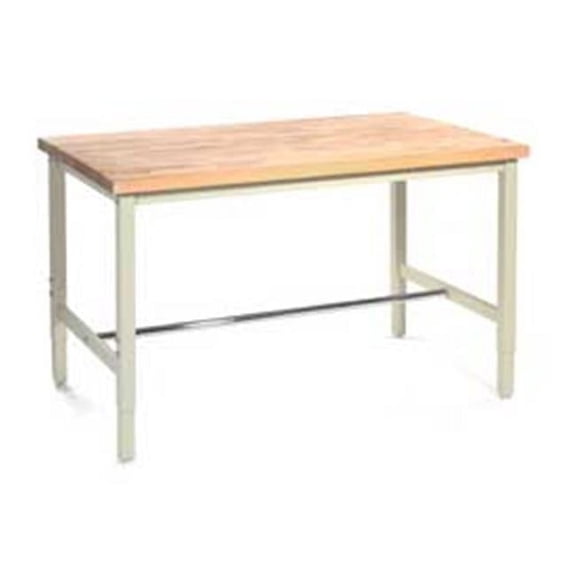 60 x 24 in. Production Workbench - Maple Butcher Block Square Edge - Tan