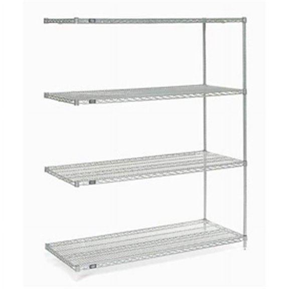 60 x 24 x 74 in. Poly-Z-Brite Wire Shelving Add-On - Clear - 60in. W x 24in. D x 74in. H