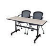 thumbnail image 1 of Regency Kobe 60 x 30 in. Flip-Top Training Nesting Table- Maple, 2 Cadence Nesting Chairs, 1 of 5