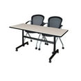 thumbnail image 1 of 60" x 30" Flip Top Mobile Training Table- Maple and 2 Cadence Nesting Chairs, 1 of 8