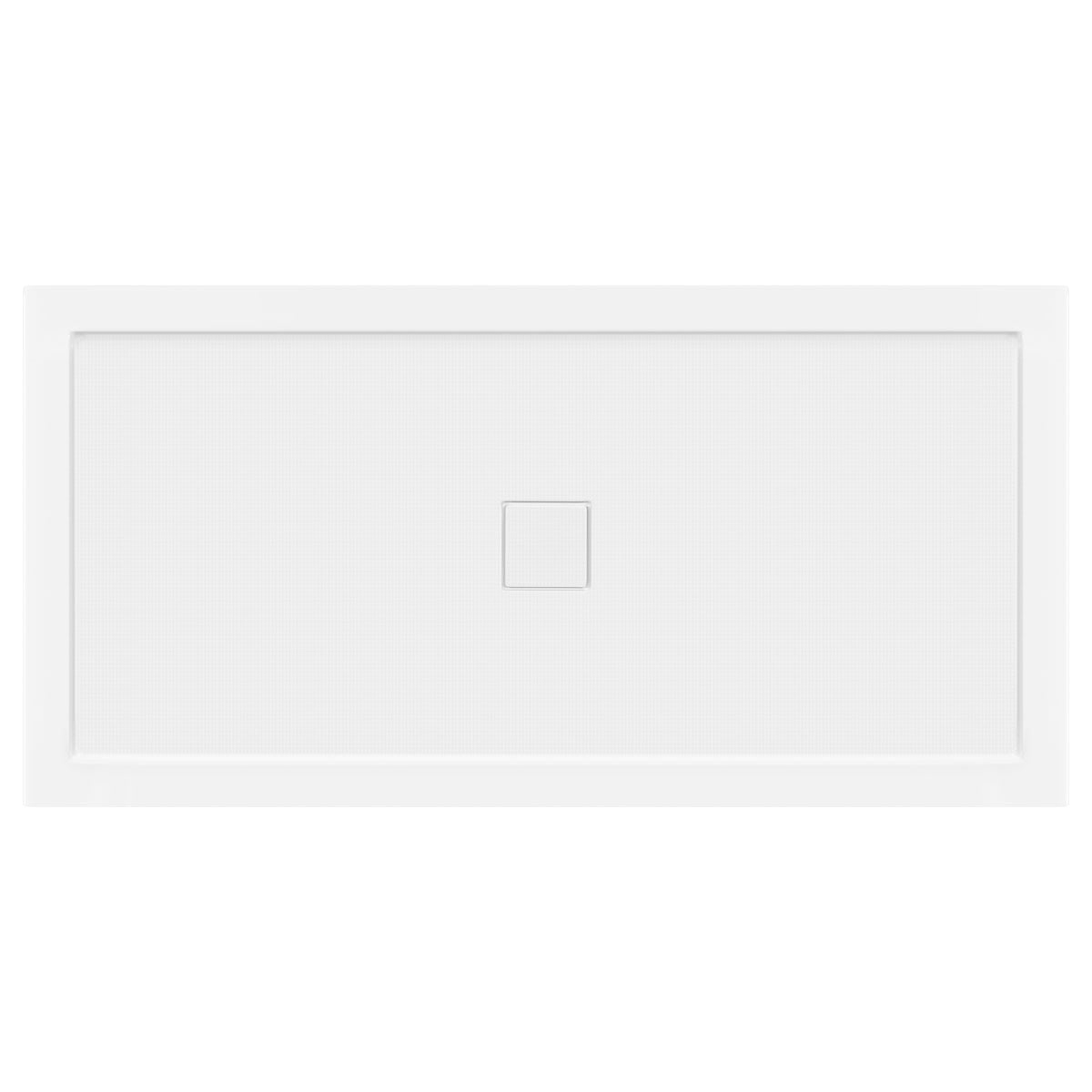60'' White Acrylic Rectangular Double Shower Base with Center Drain