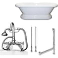 thumbnail image 1 of 60 x 30 in. Acrylic Double Ended Pedestal Bathtub with 7 in. Faucet Drillings & Polished Chrome Plumbing, 1 of 1