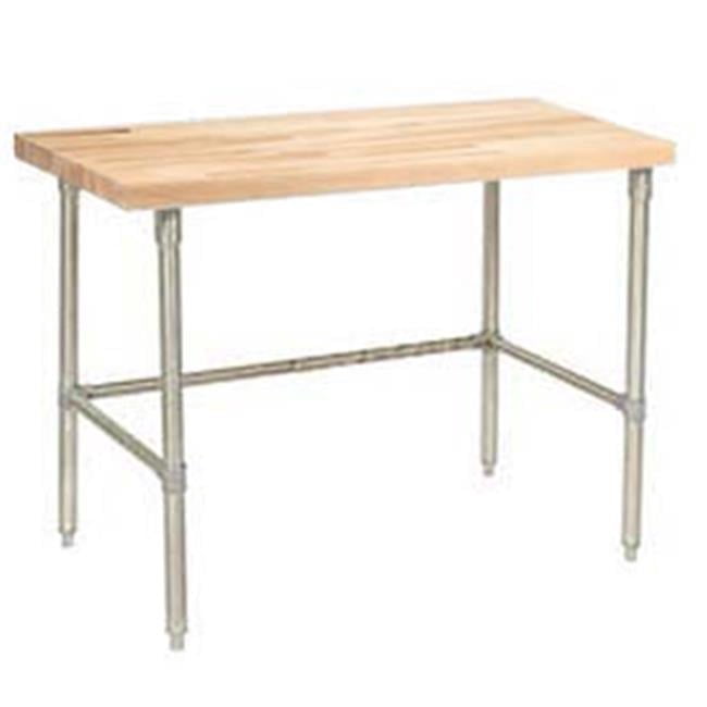 Butcher Block Square 60 x 30 in. Maple Butcher Block Square Edge Workbench with Open Leg ...