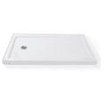 thumbnail image 1 of 48" x 32" Shower Pan Base with Non-Slip Texture & Stainless Steel Drain - Solid Surface Shower Tray for Bathroom Installation (4" H, Middle drain), 1 of 7