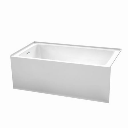 60 x 32 in. Grayley Alcove Bathtub with Left-Hand Drain & Overflow Trim in Matte Black, White