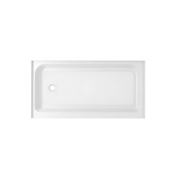60 x 32 in. Single Threshold Shower Tray Left Drain, Glossy White