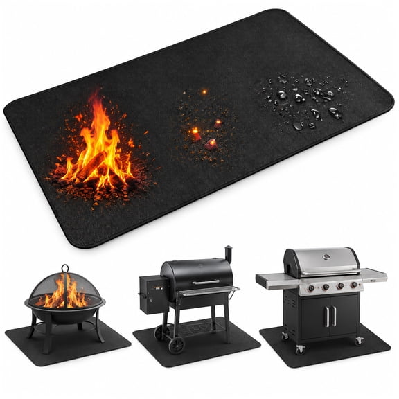 60 x 36 inch Outdoor Grill Mat, Heat Resistant Under Grill Mat with Waterproof Oil Resistant Surface for Decks and Patios