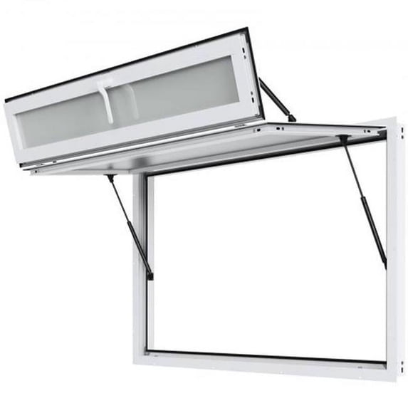 60 x 36 in. Aluminum Alloy Food Truck Service Concession Window with Triple Sliding Windows Awning Door & Drag Hook