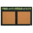 thumbnail image 1 of 60 x 36 in. Double Door Traditional Indoor Enclosed Corkboard with Header, Cork Board & Backing Board & Black Anodized Aluminum Frame, 1 of 1