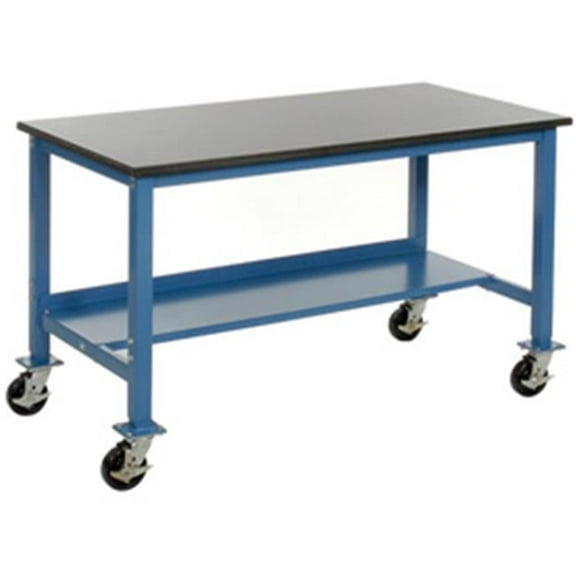 60 x 36 in. Phenolic Resin Safety Edge Mobile Lab Bench - Blue - 60 x 36 in.