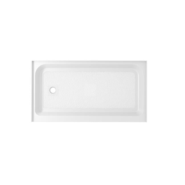 Glossy White 60'' x 36'' Acrylic Shower Base with Right Drain