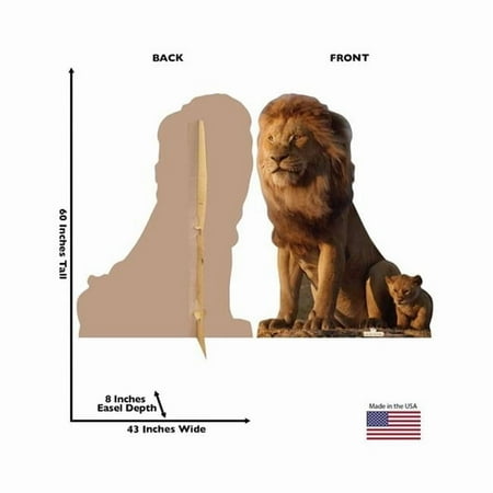 60 x 43 in. King Mufasa & Young Simba Cardboard Cutout, Disney - The Lion King Live Action