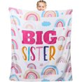 thumbnail image 1 of 60" x 50" Big Sister Blanket Big Sister Gifts Big Sister Birthday Gift Ideas Soft Cozy Throw Blanket Soft Warm Flannel Blanket for Big Sister Baby Shower Party Supplies Big Sister Gift, 1 of 5