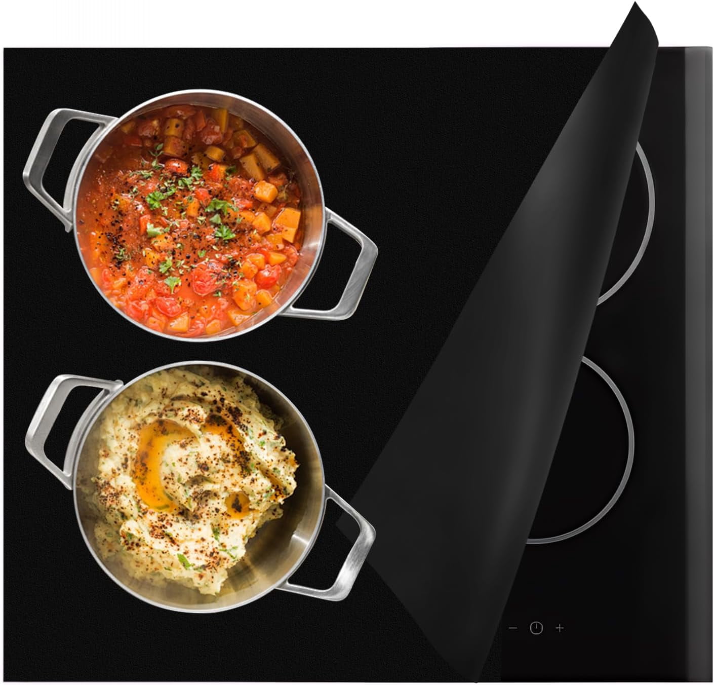 60 x 52 Induction Hob Protector Mat Silicone Induction Hob Cover Electric Stove Burner Scratch Protector Covers Heat Resistant BPA Free for Stove Multifunctional Silicone Mats