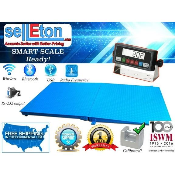 60" x 60" (5'x5') Floor Scale 2500 x .5 lb Capacity with a Ramp | Medal indca.